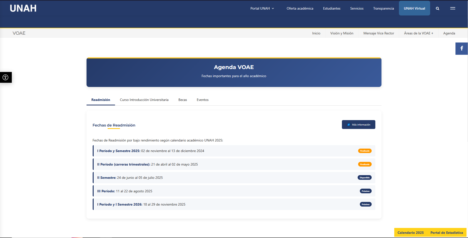 VOAE events agenda